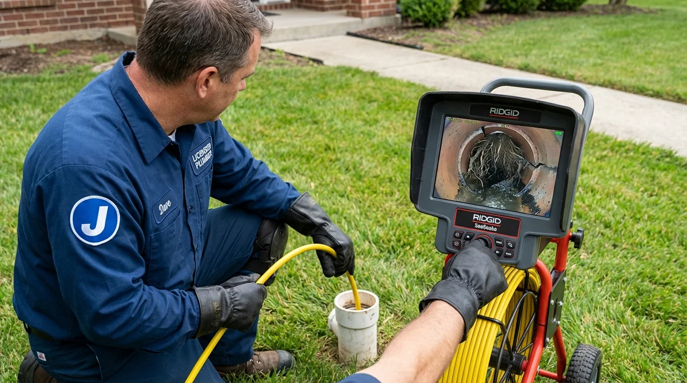Sewer camera inspection being performed by Johns Plumbing LLC in Tye