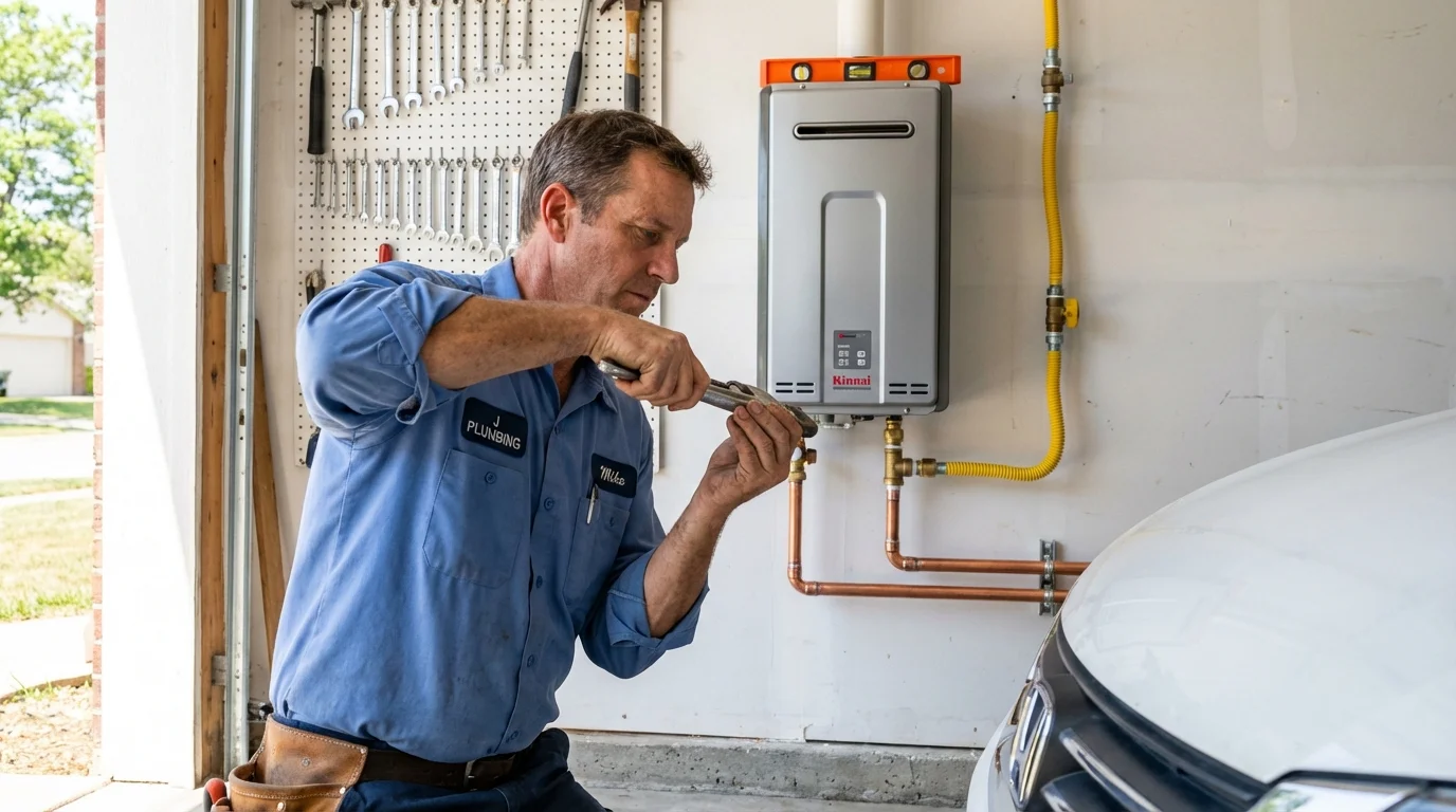 Tankless water heater installation by a Johns Plumbing LLC plumber in Tye
